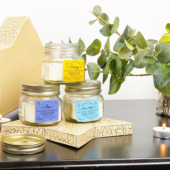Aromatherapy Other - Aromatherapy Set x 3 Small Mason Jar Lid Candles